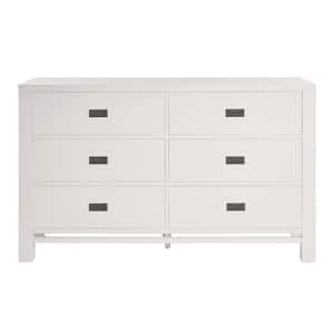 Calden Bright White 6-Drawer Dresser (36 in. H x 60 in. W x 18 in. D)