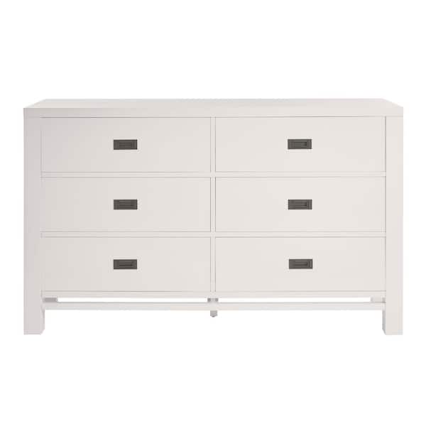 Home Decorators Collection Calden Bright White 6-Drawer Dresser (36 in. H x 60 in. W x 18 in. D)