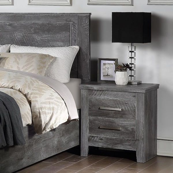 Gray rustic store nightstand