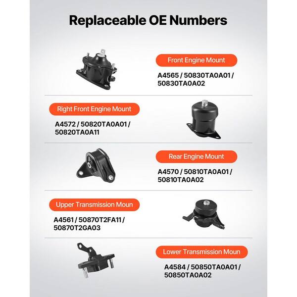 Supporto Motore E Cambio JDMON Per Honda Accord 2008-2012, Ricambio In Gomma Metallo