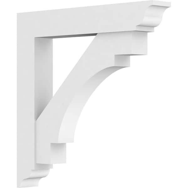 Ekena Millwork Standard Merced 3 in. W x 24 in. H x 24 in. D Signature Urethane Polyurethane Bracket With Traditional Ends