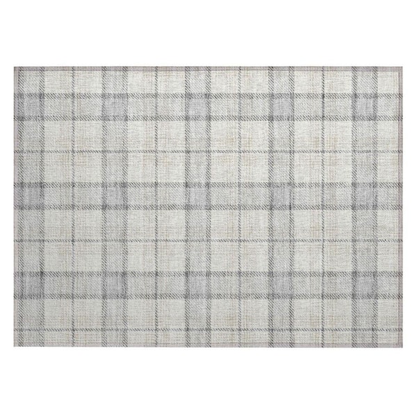 Chantille Machine Washable Indoor/Outdoor Abstract ACN1052 Silver 1 ft. 8 in. x 2 ft. 6 in. Area Rug