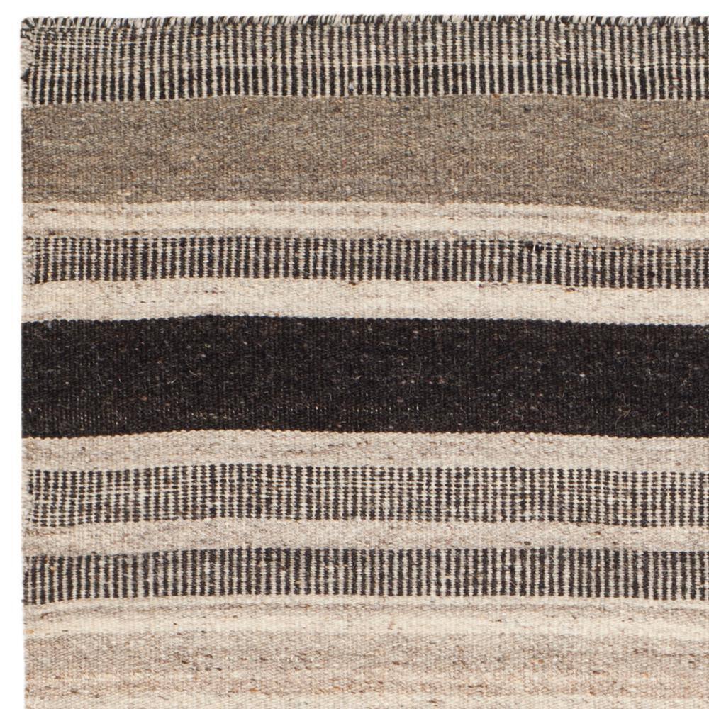 Handwoven Black Wool Dhurrie Area Rug, 3' x 5'