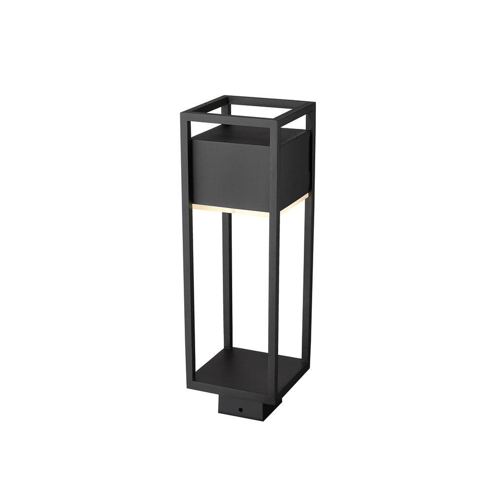 Filament Design Barwick 1-Light 19.75 inch Black Aluminum Hardwired Outdoor Post Light with Square Standard Fitter with Integrated LED - 3