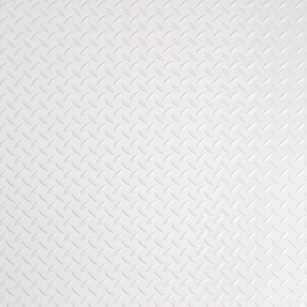 G-Floor RaceDay Diamond Tread Absolute White 24 in. x 24 in. Peel and Stick Polyvinyl Tile (40 sq. ft. / case)