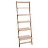 5-Tier Ladder Blonde Wood Storage Shelf
