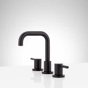 Lexia 8 in. Widespread Double Handle Bathroom Faucet in Matte Black
