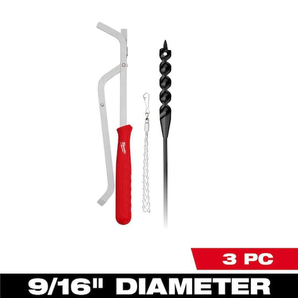 9/16 in. x 54 in. Cable Auger Bit and Placement Set (3-Piece)