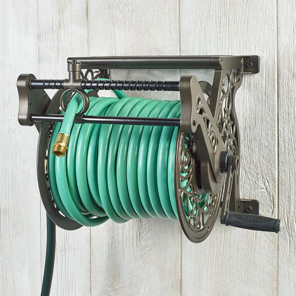 Bronze Aluminum Decorative Wall Mount Garden Hose Reel