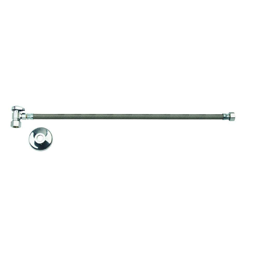 Faucet Kit: 1/2 in. Comp 1/4 Turn Angle Valve x 3/8 in. Comp x 20 in. Faucet Braided Supply Line with Flange price history on PriceWatchPro