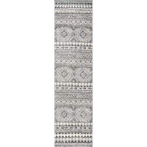 Becky Transitional Tribal Dark Gray 3 ft. x 6 ft. Indoor Runner Rug