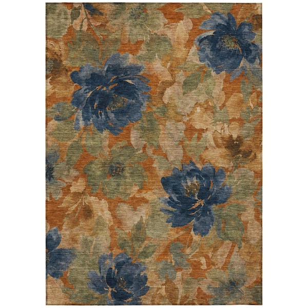 Chantille Machine Washable Indoor/Outdoor Abstract ACN3022 Paprika 8 ft. x 10 ft. Area Rug
