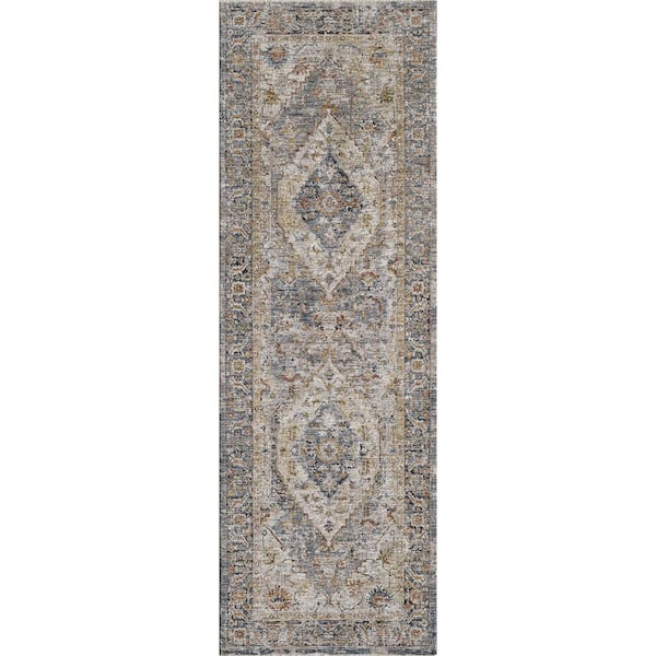 MILLERTON HOME Ivy Blue 2 ft. x 8 ft. Boho Moroccan Runner Rug