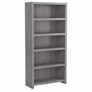 Echo 31.61 in. Wide Modern Gray 5 Shelf Standard Bookcase