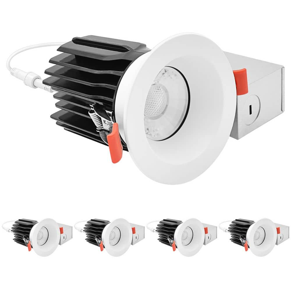 3 in. Integrated LED Regressed Canless Spotlight Plus Round White Trim, 5CCT,15W,1250LM, CRI90, Dimmable 38° Beam 4 Pack price history on PriceWatchPro
