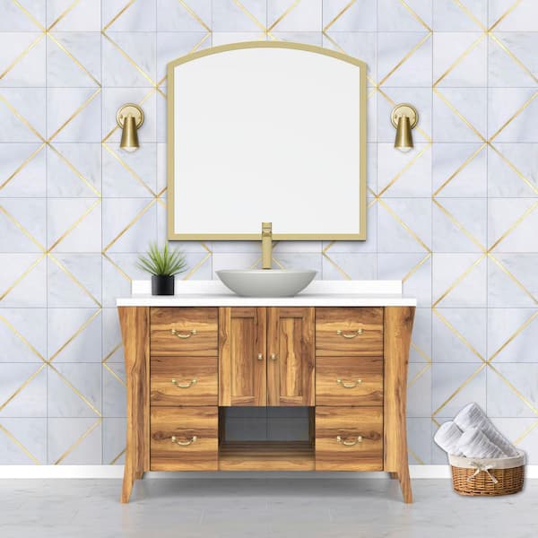 EcoDecors Significado 36 in. L Teak Vanity Cabinet Only in Natural