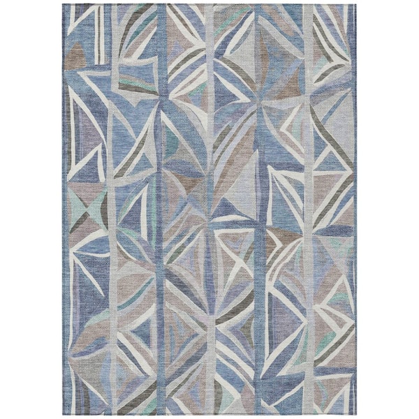 Addison Rugs Chantille Machine Washable Indoor/Outdoor Abstract ACN2253 Denim 10 ft. x 14 ft. Area Rug