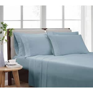 Solid Blue King 6 Piece Sheet Set