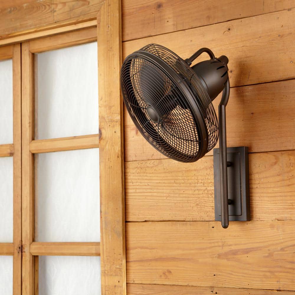 Oiled Bronze 23.5 Inch Wall Mounted Patio Fan