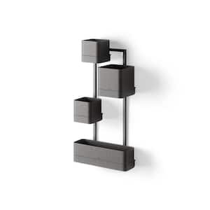 CUBIKO WALL PLANTER 14.12 x 7.25 x 28.5 in. POLYPROPYLENE BLACK