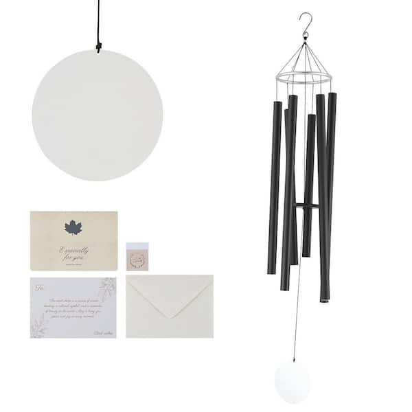 Wind Chimes for Outside, 66 in., 6 Tubes, Deep Tone, Black, Outdoor Decor