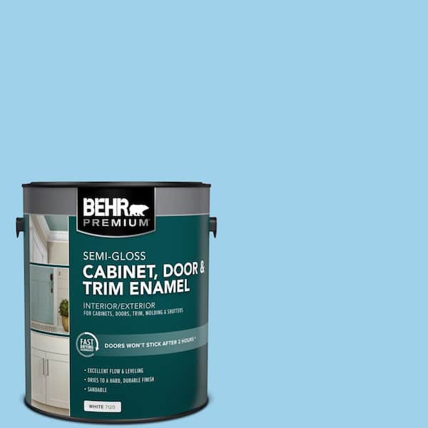 1 gal. #P500-3 Spa Blue Semi-Gloss Enamel Interior/Exterior Cabinet, Door & Trim Paint
