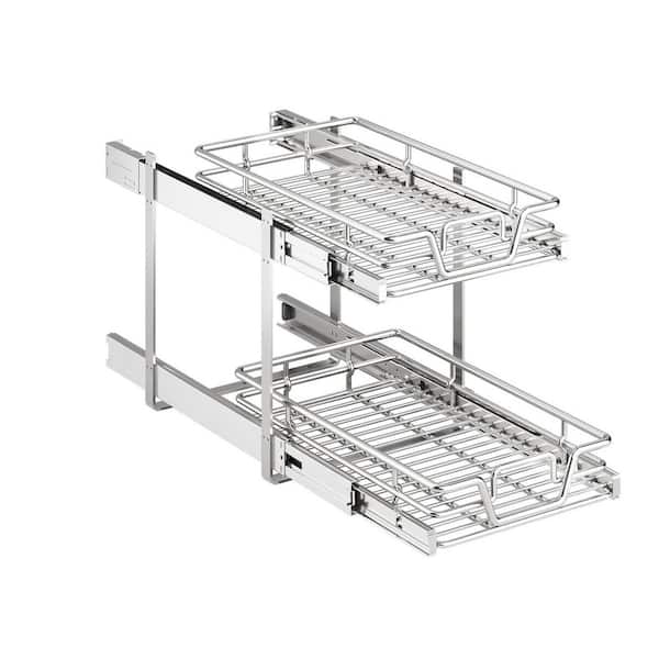 14" W x 21 D 2-Tier Kitchen Cabinet Pull Out Cabinet Organizer, Slide Out Pantry Storaqe Basket in Multiple Sizes