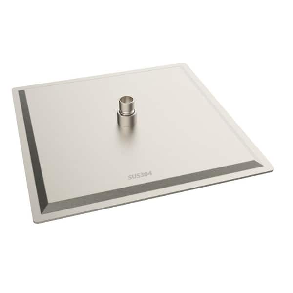 Satico Modern 1-Spray Patterns 12 in. Single Wall Mount Fixed Shower Head Tub Wall Mount in Chrome