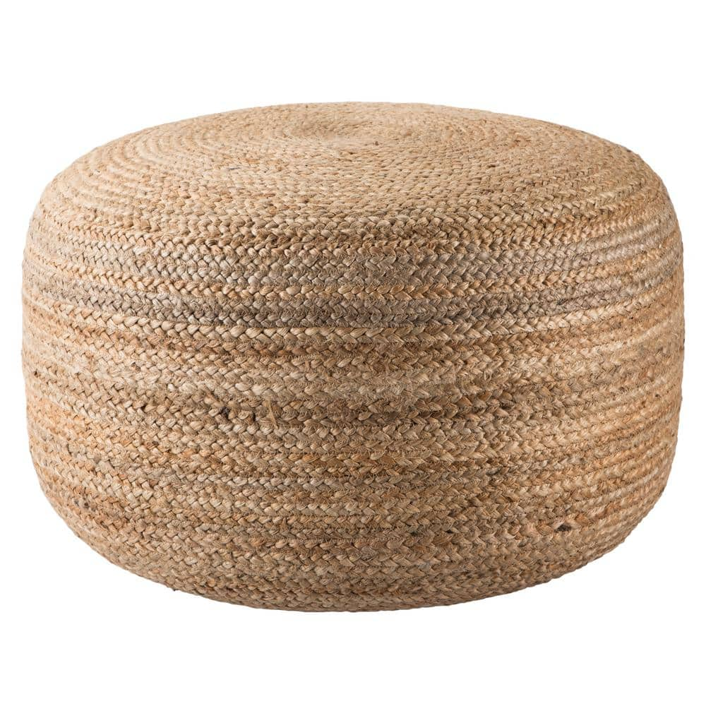 Jaipur Living Koa Solid Natural Cylinder Pouf BRF100468 - The Home Depot