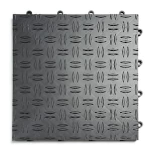 12 in. x 12 in. Diamond Graphite Modular Tile Garage Flooring (24-Pack)