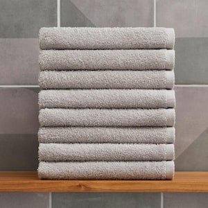Cotton 8-Piece Gray Hand Towel Set