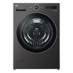 5.0 cu. ft. Mega Capacity Smart Front Load Electric All-in-One Washer Dryer Combo with TurboWash360 WiFi in Black Steel