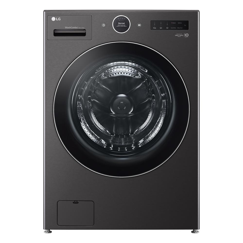 LG 5.0 cu. ft. Mega Capacity Smart Front Load Electric All-in-One Washer Dryer Combo with TurboWash360 WiFi in Black Steel