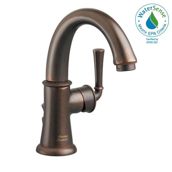 American Standard Portsmouth Monoblock Single Hole Single Handle Mid Arc Bathroom Faucet with Speed Connect Drain in Oil Rubbed Bronze