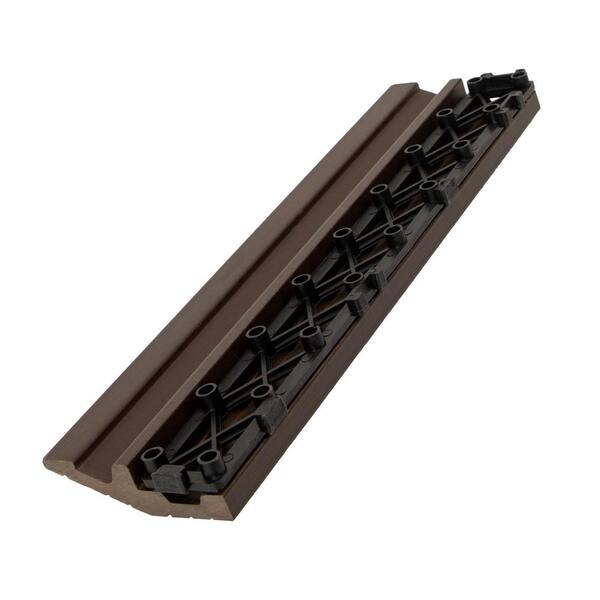 CREATIVE SURFACES 3 in. x 12 in. Composite Deck Tile Edge Trim in Cypress (4-Pieces Per Box)