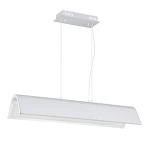 Ultimor 1-Light Silver/Chrome Statement Integrated LED Pendant Light with White Metal, Acrylic Shade
