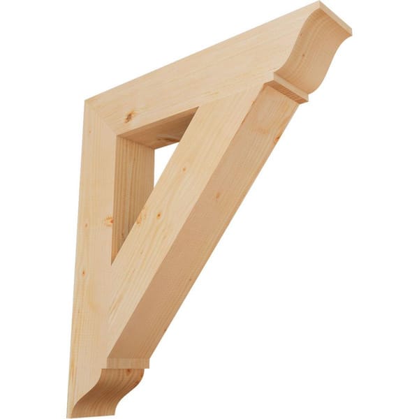 Ekena Millwork 5.5 in. x 36 in. x 32 in. Douglas Fir Traditional Smooth Bracket
