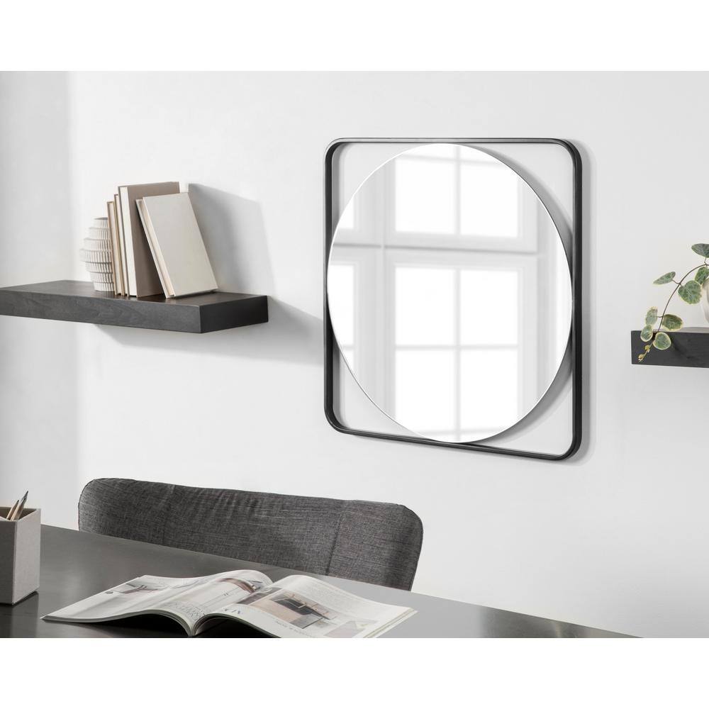 27" Square Silver Iron Vanity Wall Mirror