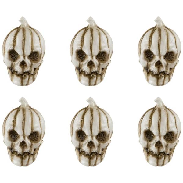 Bag of Mini Pumpkin Head Skulls Halloween Decorations-3"-Set of 6