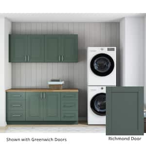 Richmond Aspen Green Plywood Shaker Stock Ready to Assemble Kitchen-Laundry Cabinet Kit 24 in. x 84 in. x 75 in.