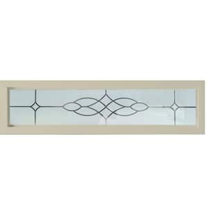 47.5 in. x 11.5 in. Manchester Silkscreened Decorative Glass Tan New Construction Frame Window