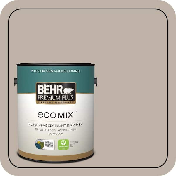 1 gal. #N220-3 Smokestack Semi-Gloss Enamel EcoMix Plant-Based Interior Paint & Primer