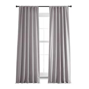 Earl Grey French Linen Rod Pocket Room Darkening Curtain 50 in. W x 108 in. L Single Window Panel