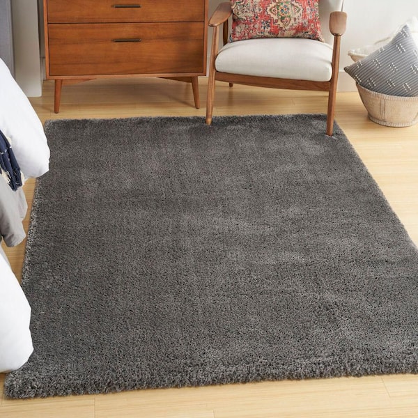Dreamy Shag Grey 5 ft. x 7 ft. All-over design Contemporary Area Rug