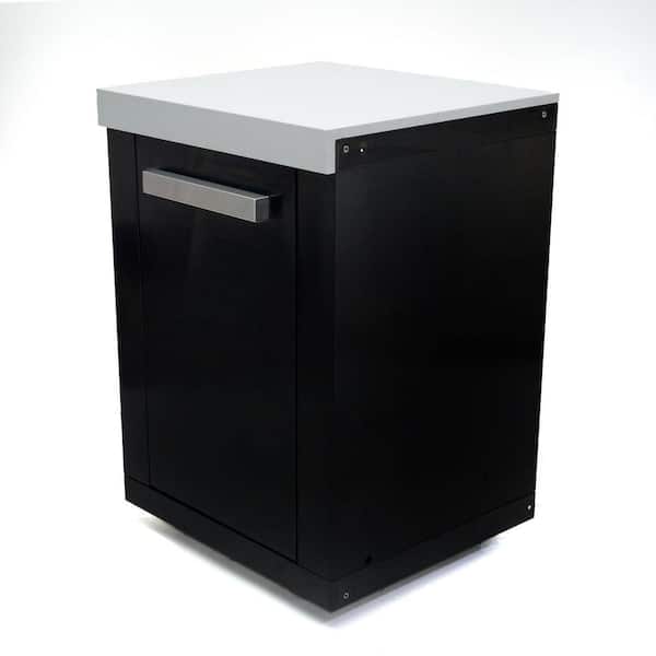 Black Series Stainless Steel 23in x 25in x 35in Extra Storage Right Outdoor Kitchen Cabinet with Granite Countertops