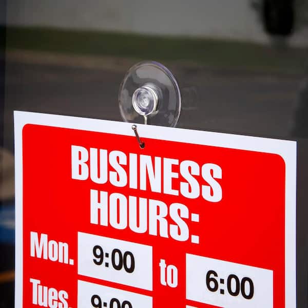 Business Hours 9"x12" Safety Home Business Office Building Sign 2 Pack 
