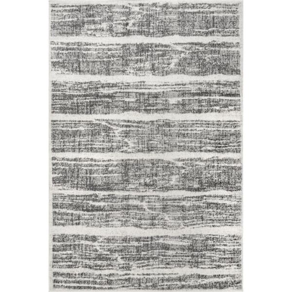 nuLOOM Letty Abstract Striped Gray 8 ft. x 10 ft. Transitional Area Rug