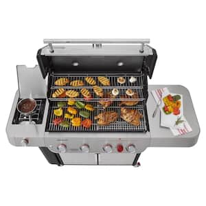 Genesis S-435 4-Burner Natural Gas Grill in Stainless Steel with Side Burner