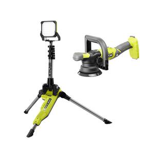 ONE+ 18V 5 in. Variable Speed Dual Action Polisher with ONE+ 18V Cordless Hybrid Tripod Stand Light (Tools Only)