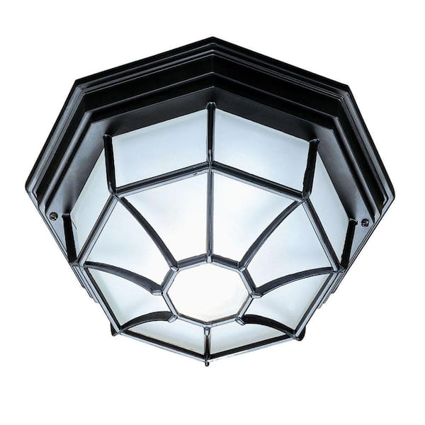 Acclaim Lighting Flushmount Collection Ceiling-Mount 2-Light Outdoor Matte Black Light Fixture